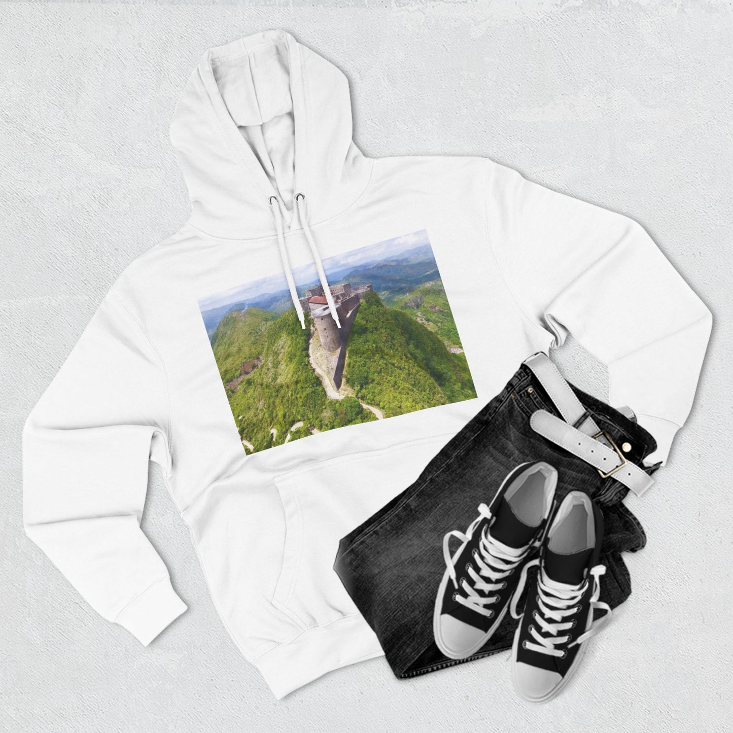 Three-Panel Fleece Hoodie