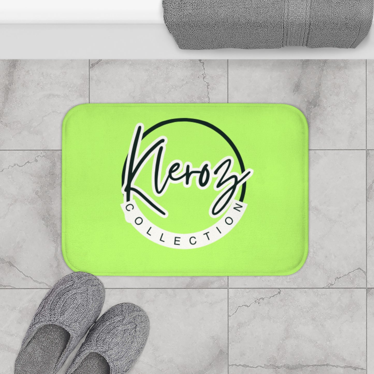 Trendy Neon Green Bath Mat - Kleroz Collection