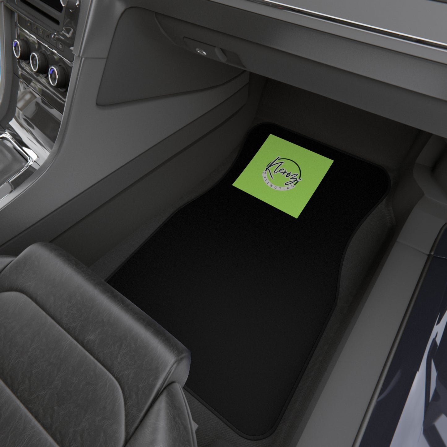 Custom Black Car Mats with Logo - Durable Front Floor Mats for Car Enthusiasts