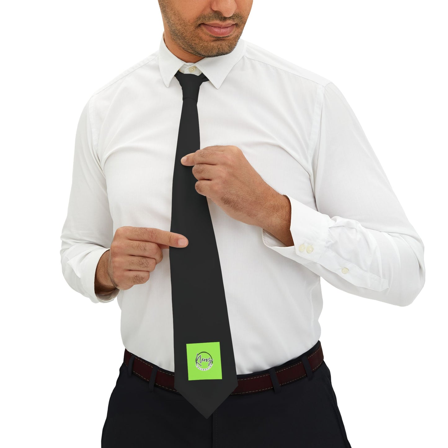 Stylish Green Logo Necktie - Modern Formal Accessory for Business & Celebrations
