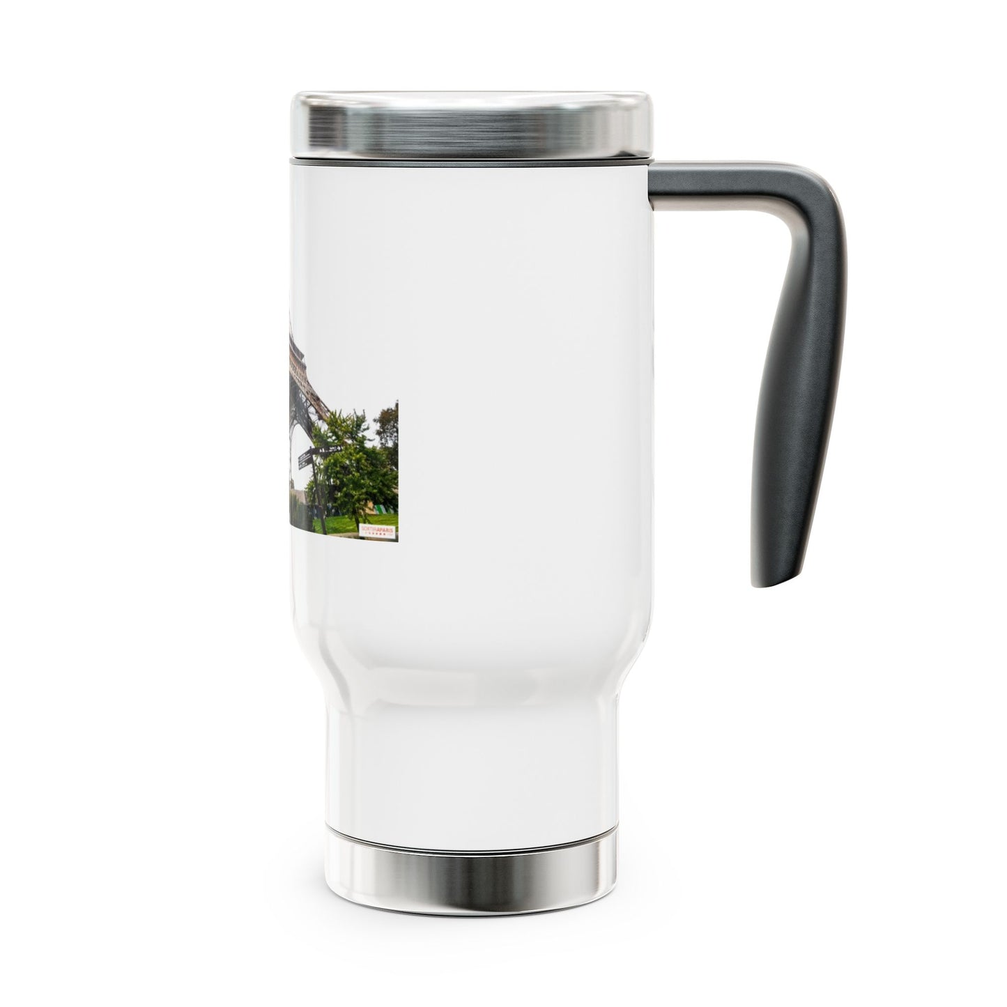Eiffel Tower Travel Mug - 14oz Stainless Steel with Handle