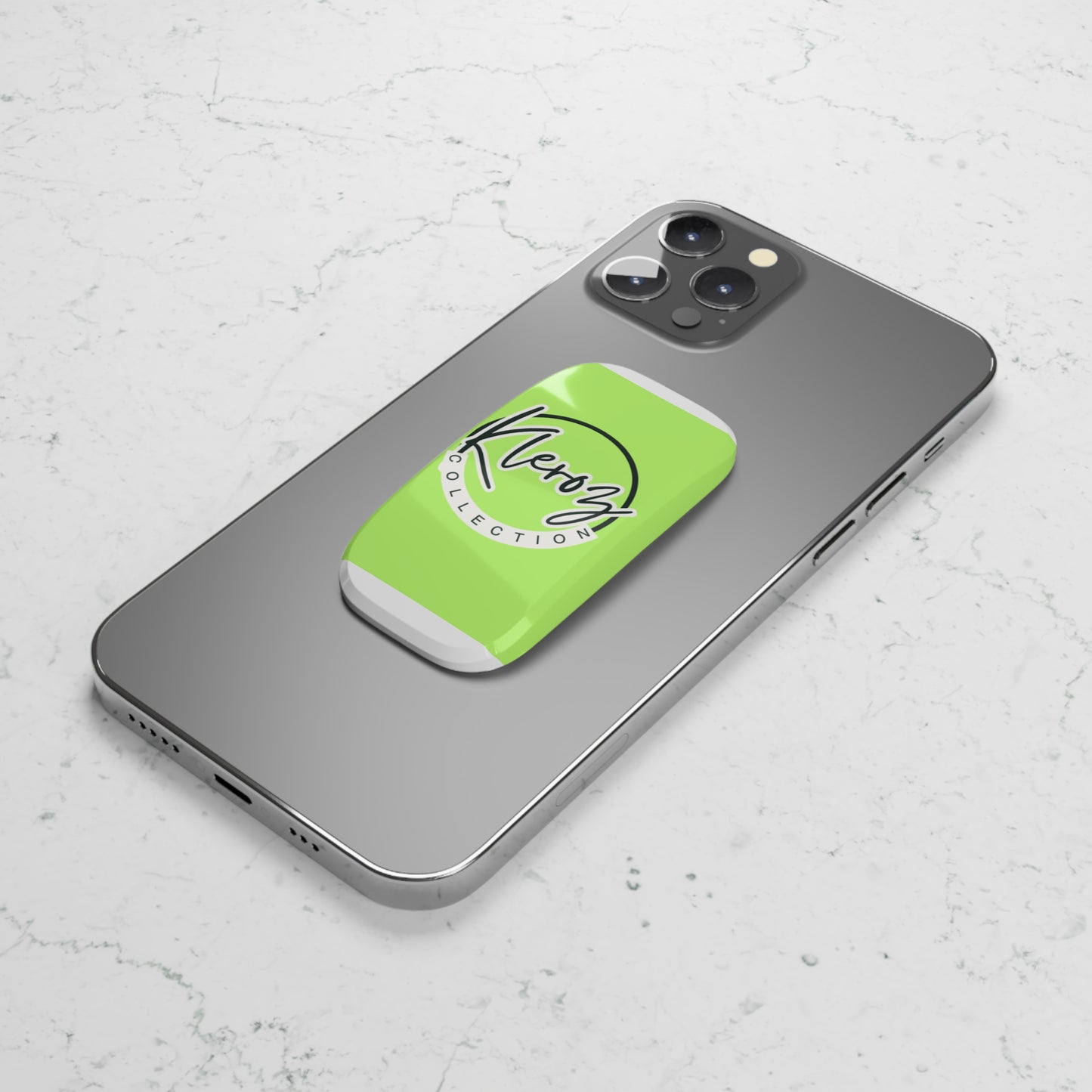 Kleoz Collection Phone Grip - Vibrant Green Click-On Stand for Easy Mobile Use
