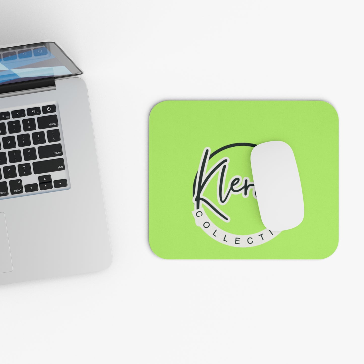 Neon Green Mouse Pad with Kleroz Collection Logo - Stylish Desk Accessory